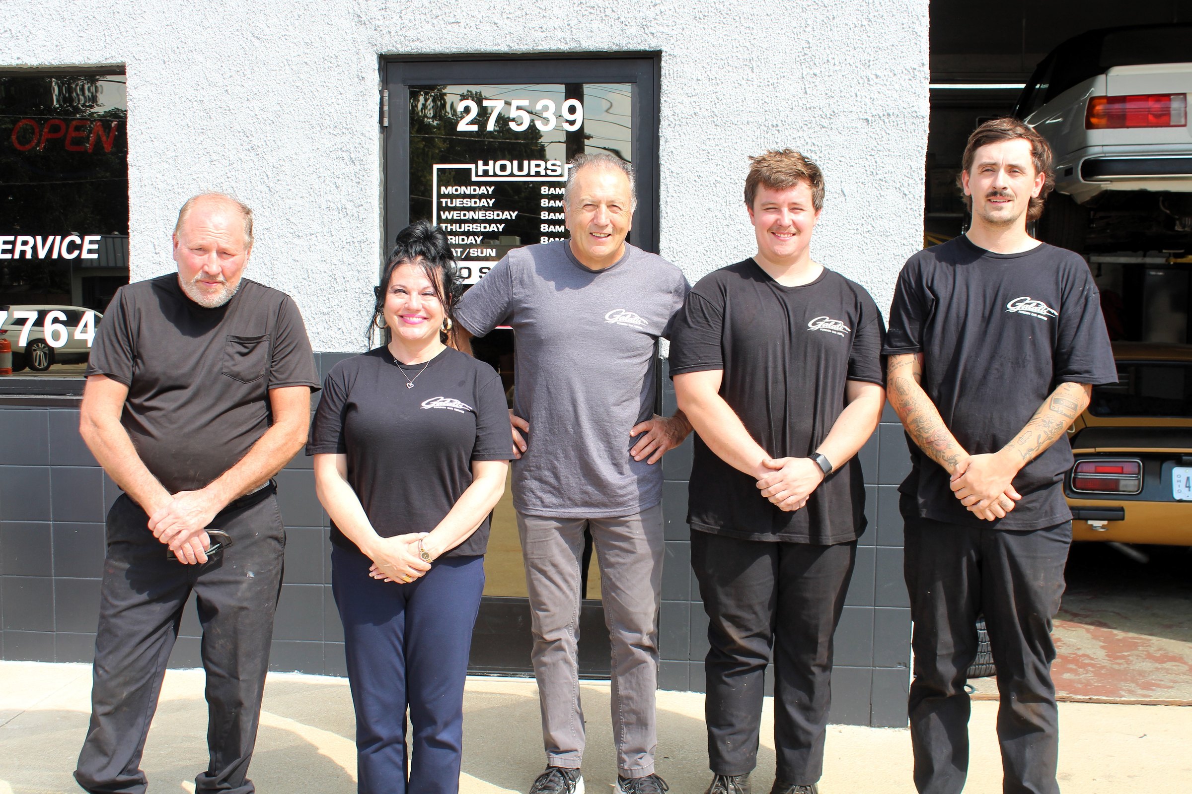 The Galati's Foreign Car Service team outside the North Olmsted shop